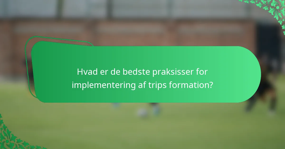 Hvad er de bedste praksisser for implementering af trips formation?