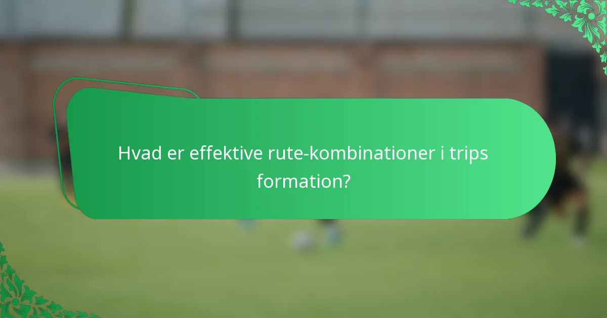 Hvad er effektive rute-kombinationer i trips formation?
