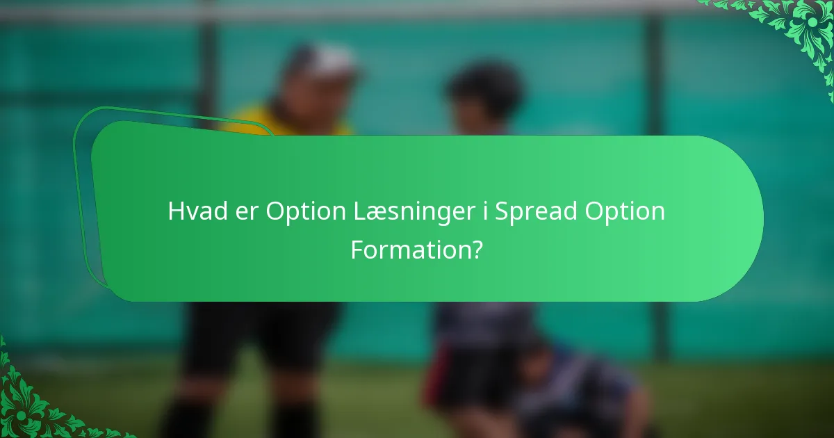 Hvad er Option Læsninger i Spread Option Formation?