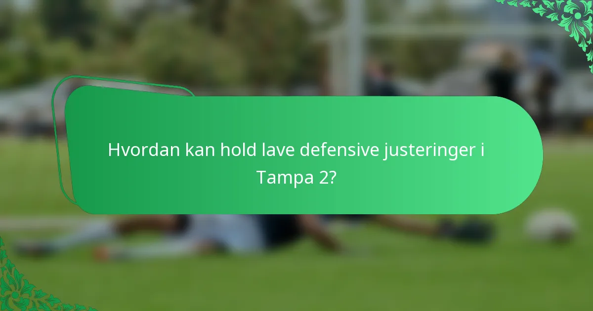 Hvordan kan hold lave defensive justeringer i Tampa 2?